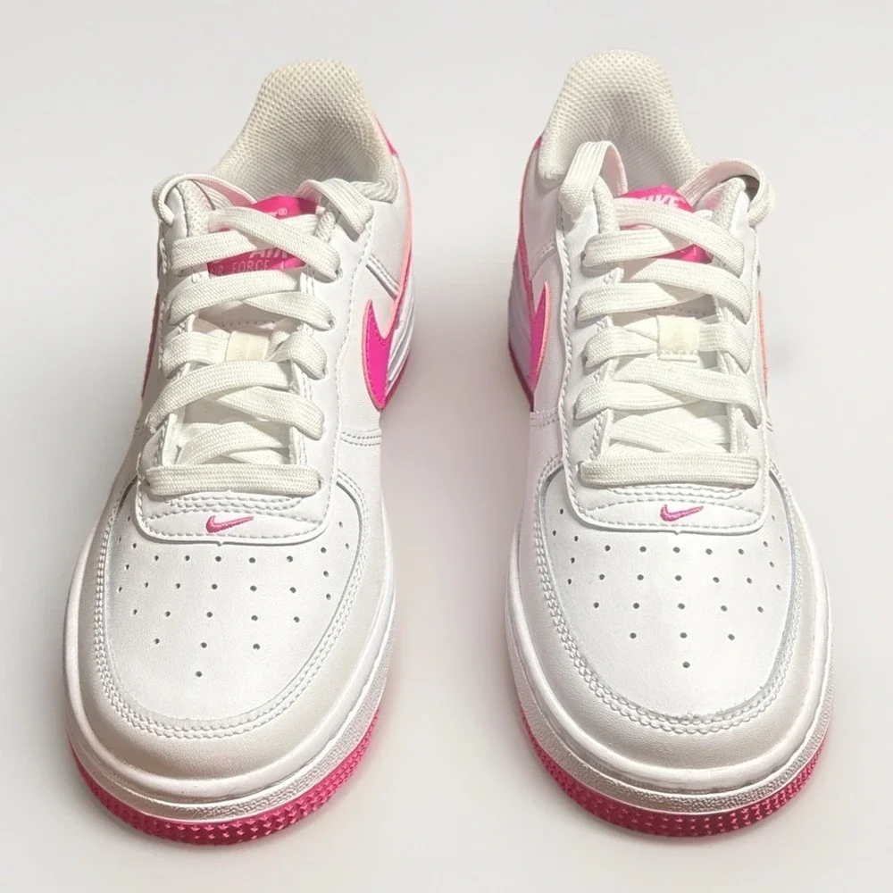 *NEW* Youth Grade-School Nike Air Force 1 White / Laser Fuchsia (FV5948 102) 👍